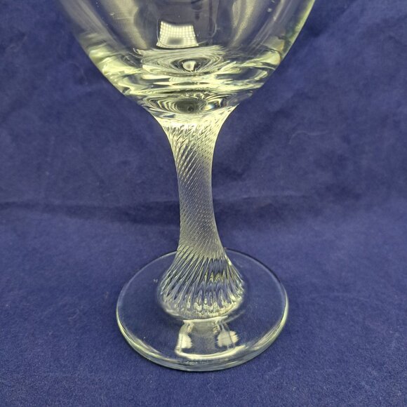 Vintage Twisted Stem Clear Glass Water Goblet - Picture 6 of 15